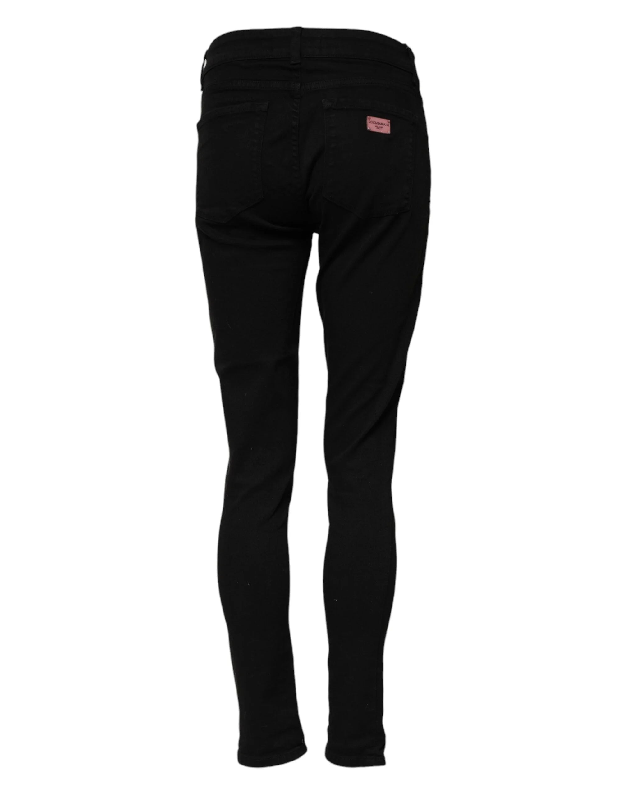 Dolce & Gabbana Black Cotton Skinny Mid Waisted Denim Jeans - IT40|S