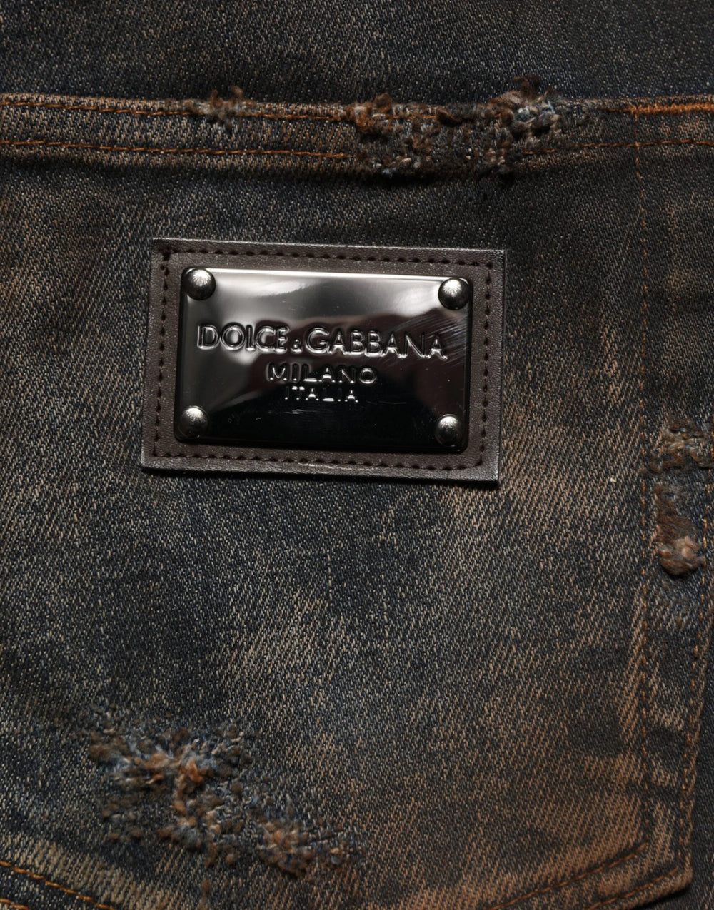 Dolce & Gabbana Black Cotton Skinny Tattered Men Denim Jeans - IT48 | M - Jeans