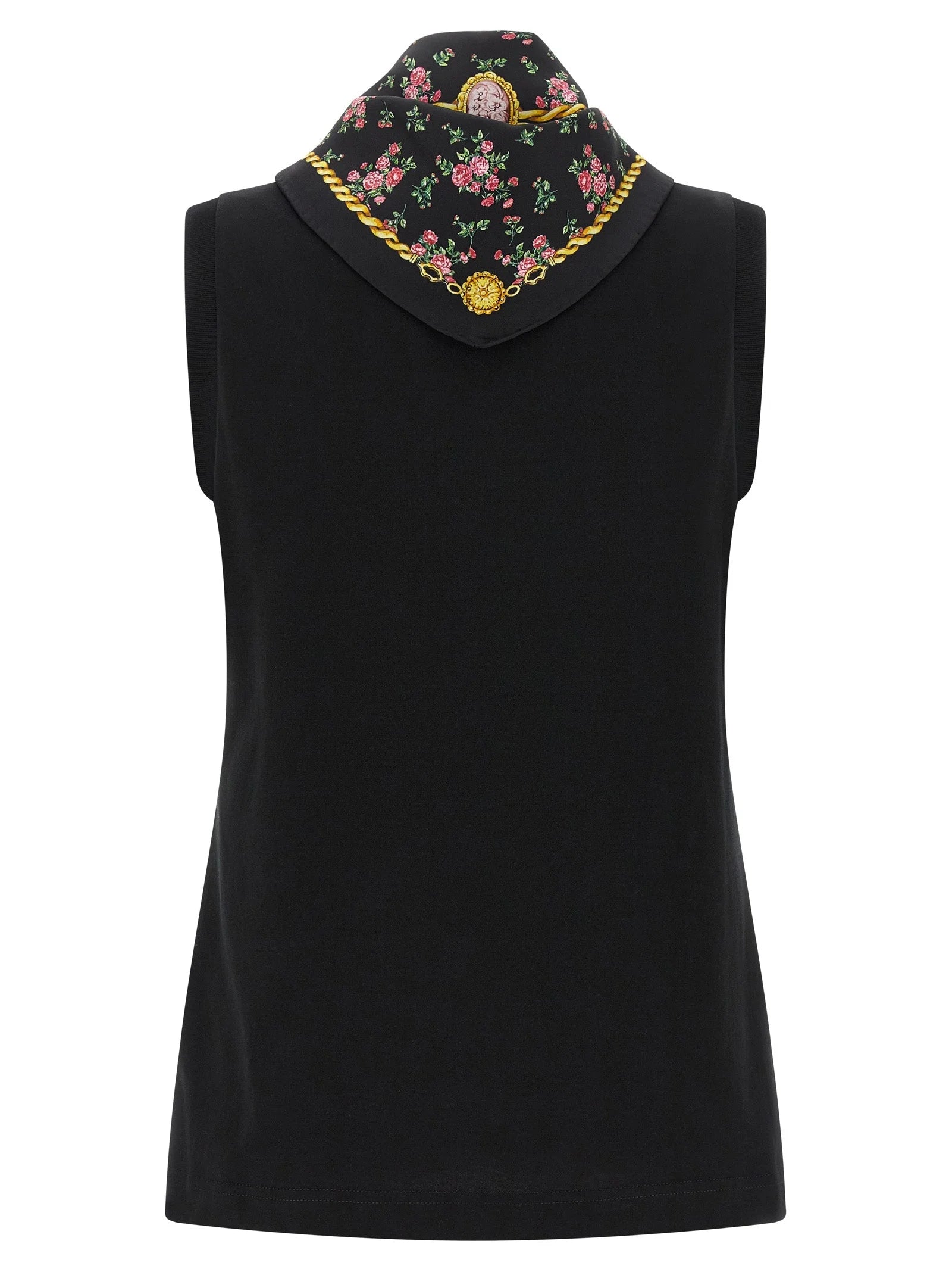 Dolce & Gabbana Black Cotton Sleeveles T-Shirt - IT42