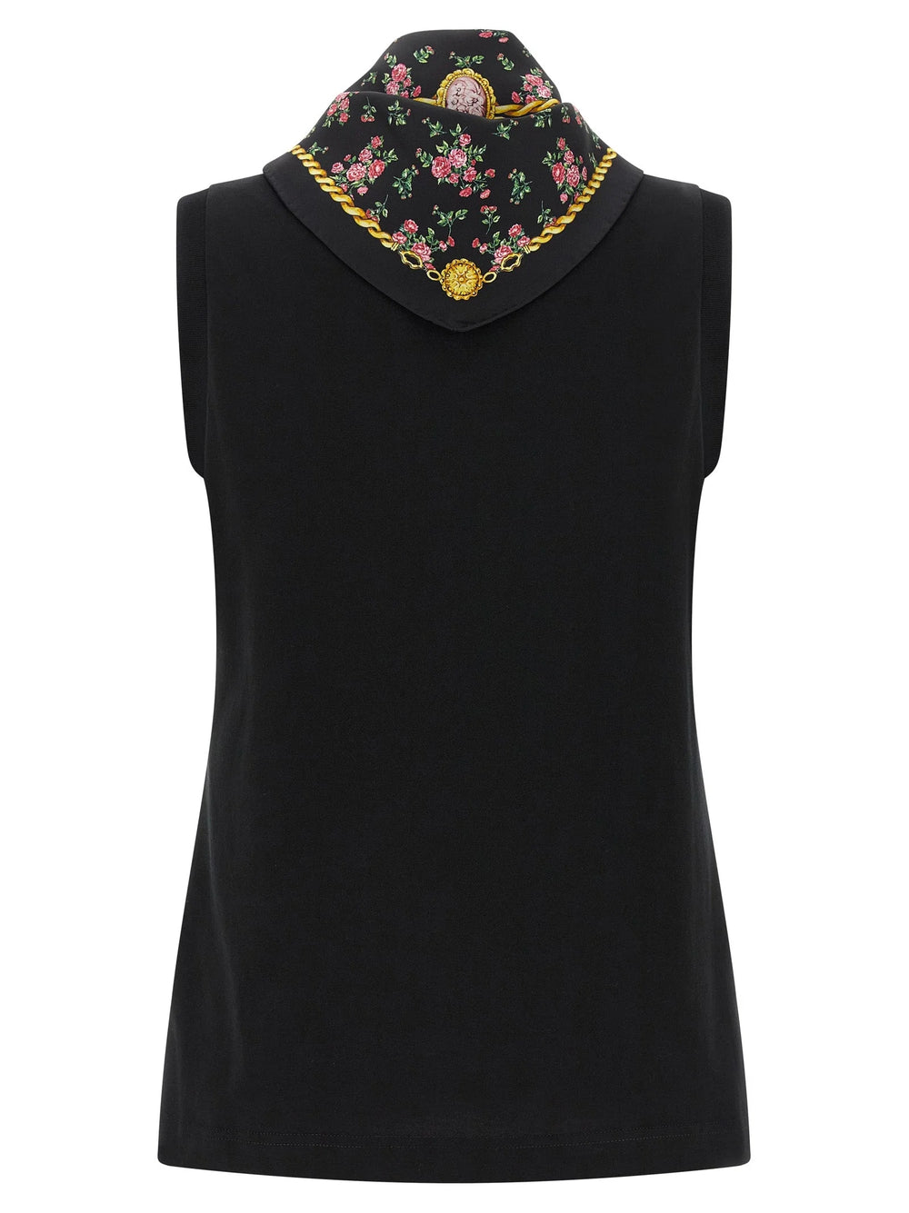 Dolce & Gabbana Black Cotton Sleeveles T-Shirt - IT42