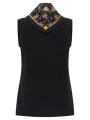 Dolce & Gabbana Black Cotton Sleeveles T-Shirt - IT42