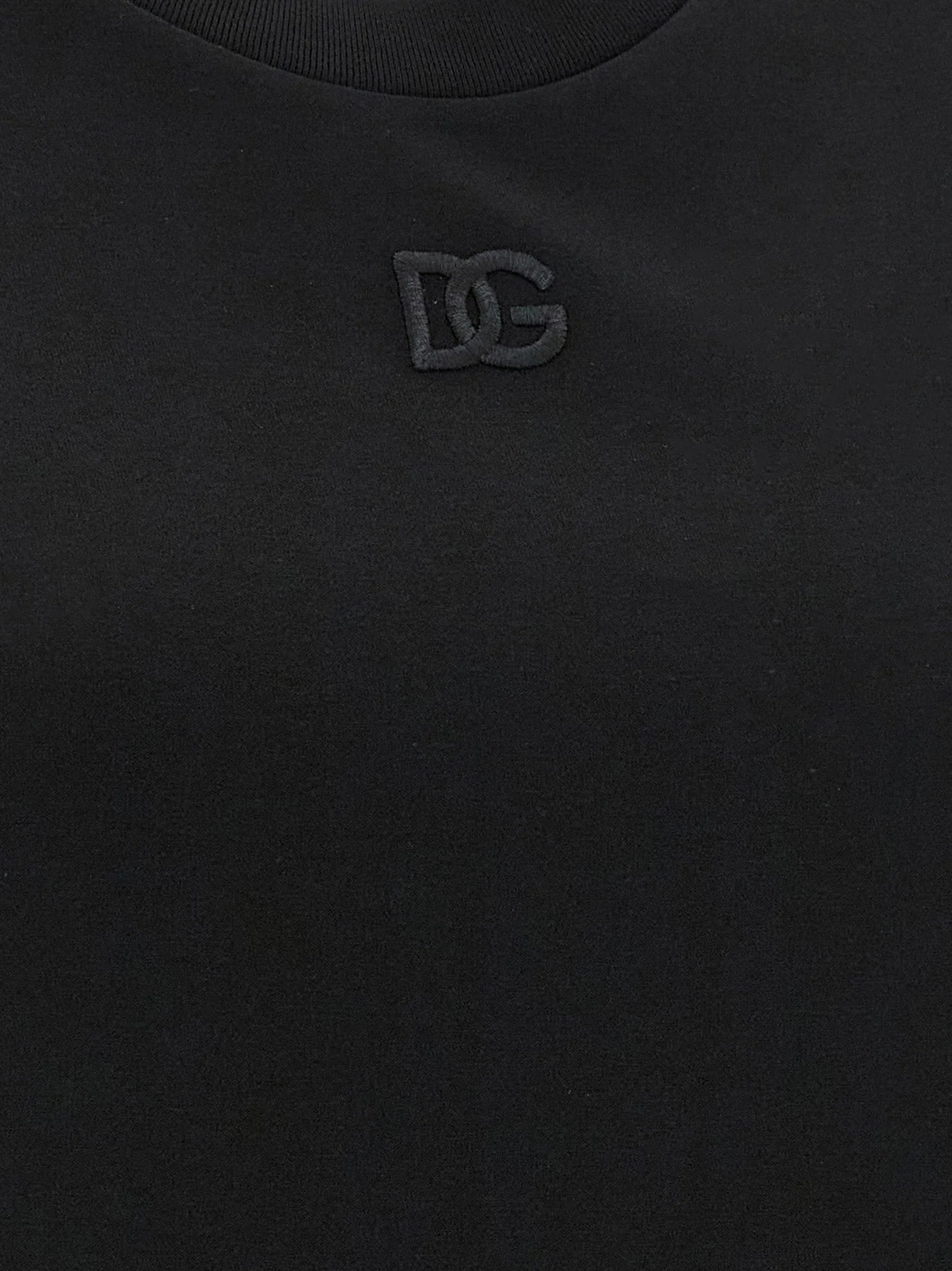 Dolce & Gabbana Black Cotton Sleeveles T-Shirt - IT42