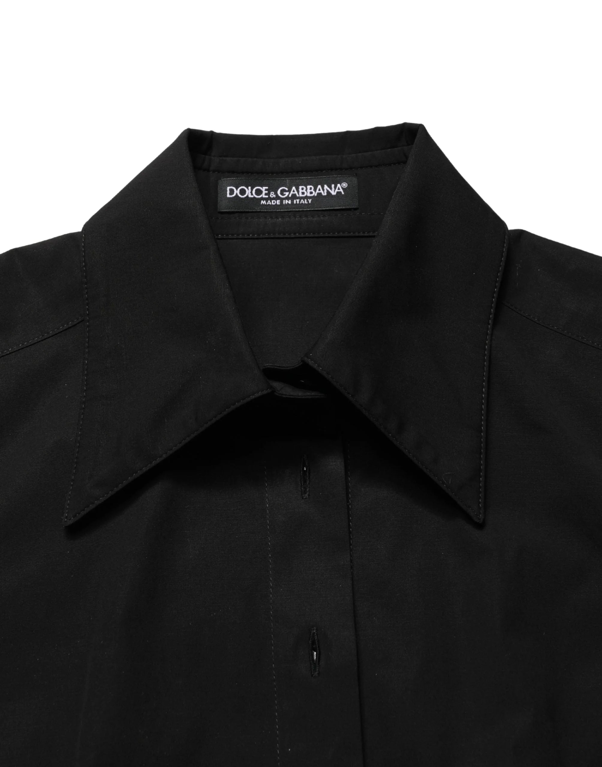 Blusa Manga Curta Colarinho Preto Dolce & Gabbana em Algodão – IT40|S