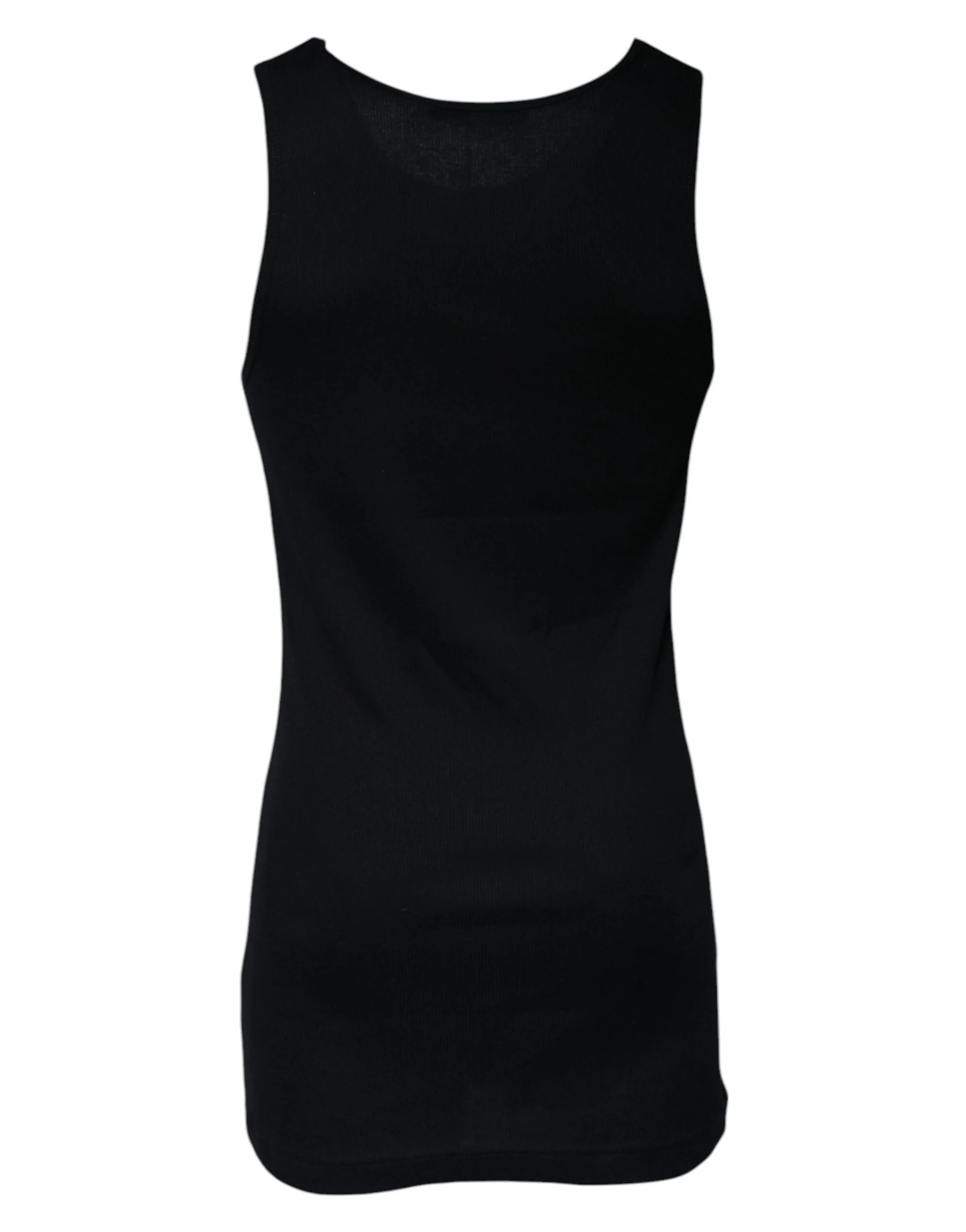 Dolce & Gabbana Black Cotton Sleeveless Round Neck Tank T-shirt - IT50 | L - Tank Tops