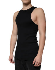 Dolce & Gabbana Black Cotton Sleeveless Round Neck Tank T-shirt - IT50 | L - Tank Tops
