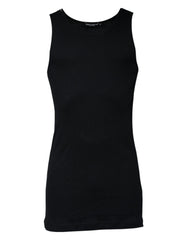 Dolce & Gabbana Black Cotton Sleeveless Round Neck Tank T-shirt - IT50 | L - Tank Tops