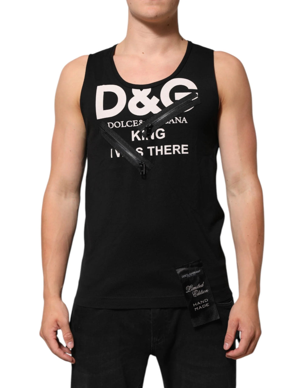 Dolce & Gabbana Black Cotton Sleeveless Tank Top DG Logo Men T-shirt - S - Tank Tops