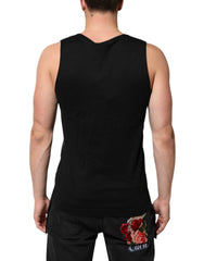 Dolce & Gabbana Black Cotton Sleeveless Tank Top DG Logo Men T-shirt - S - Tank Tops