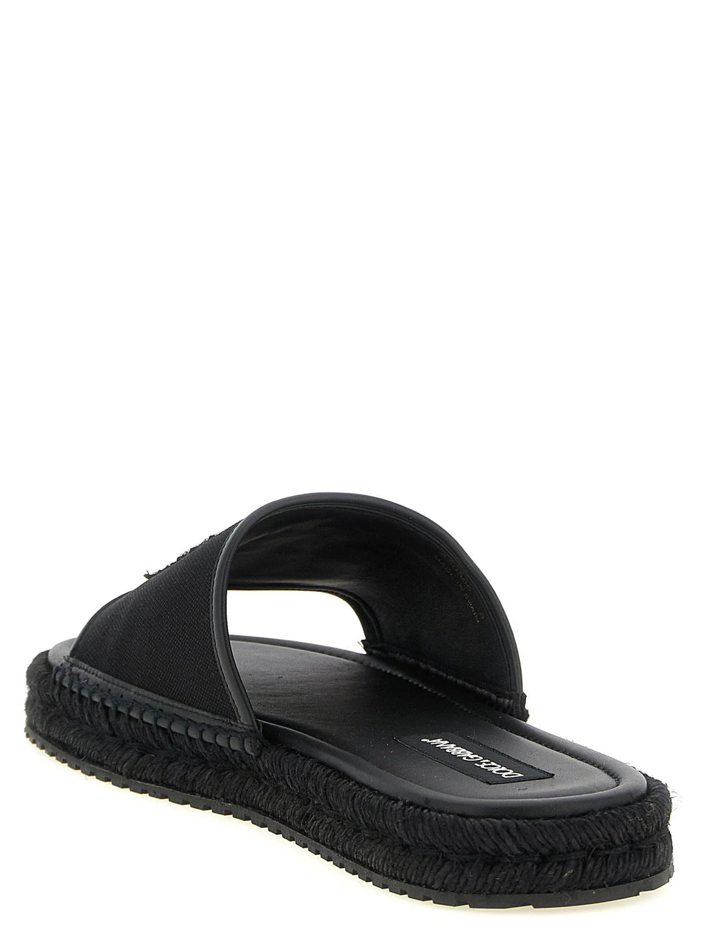 Dolce & Gabbana Black Cotton Slides - EU 41 | US 8