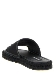 Dolce & Gabbana Black Cotton Slides - EU 41 | US 8