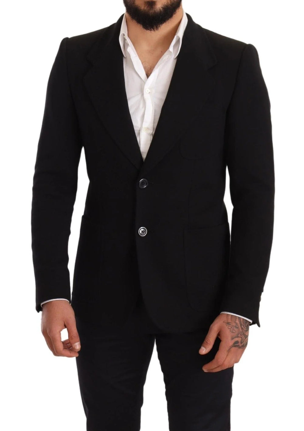 Dolce & Gabbana Black Cotton Slim Fit Coat Jacket Blazer - IT48 | M - Sport Jackets