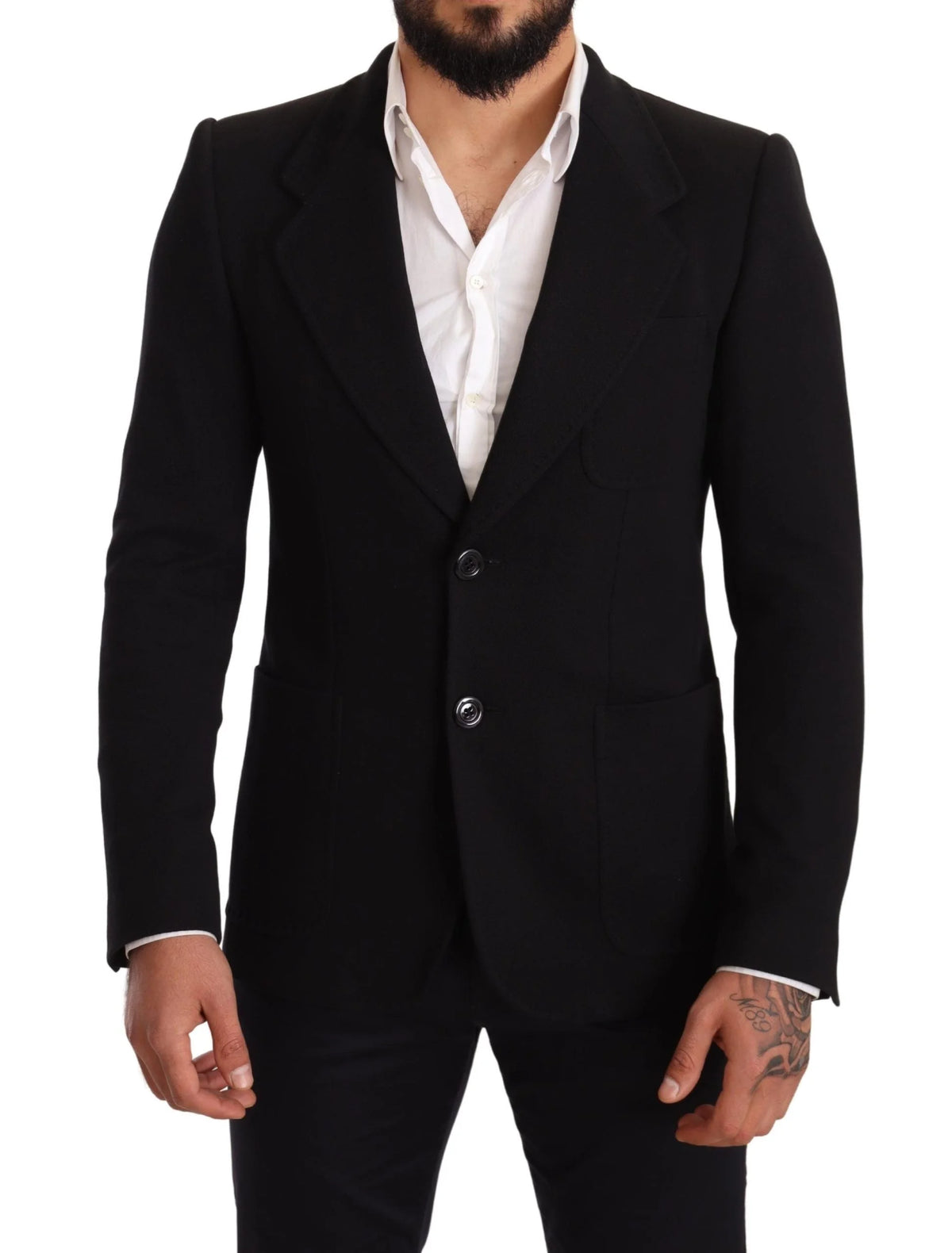 Dolce & Gabbana Black Cotton Slim Fit Coat Jacket Blazer - IT48 | M - Sport Jackets