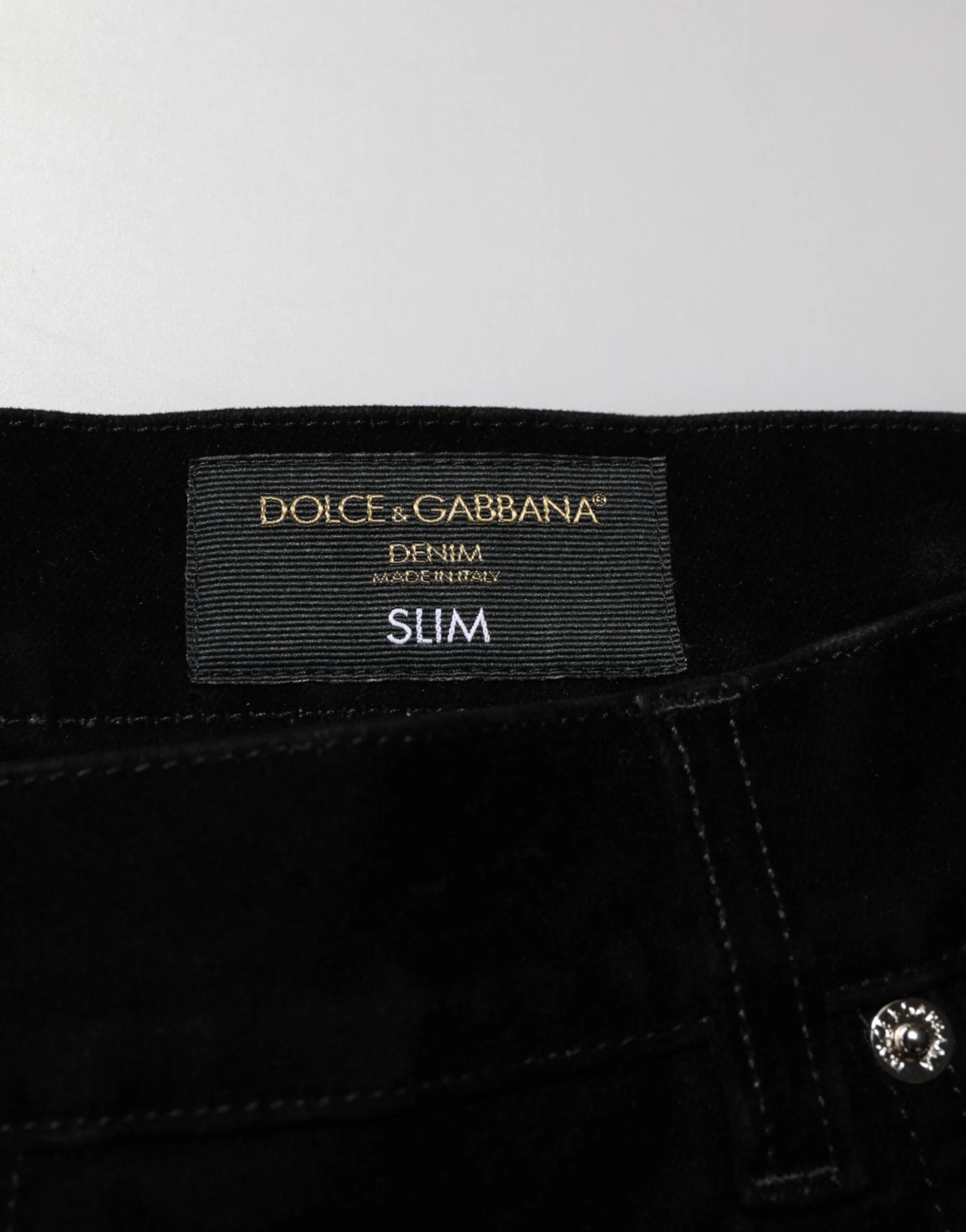 Dolce & Gabbana Black Cotton Slim Fit Denim Trouser Jeans - IT60 | 3XL