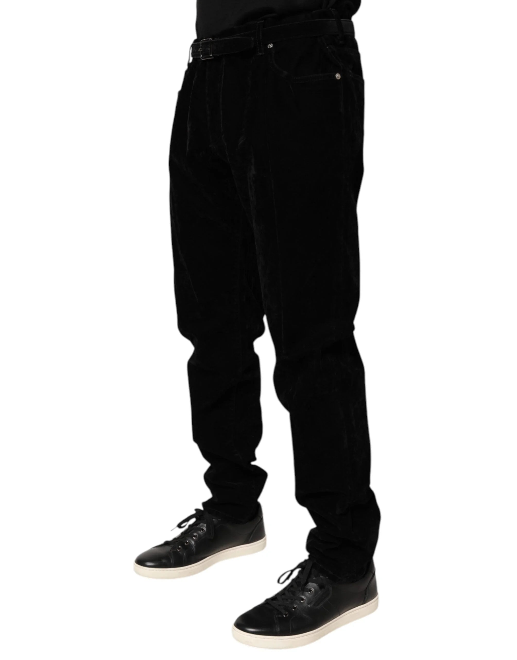 Dolce & Gabbana Black Cotton Slim Fit Denim Trouser Jeans - IT60 | 3XL