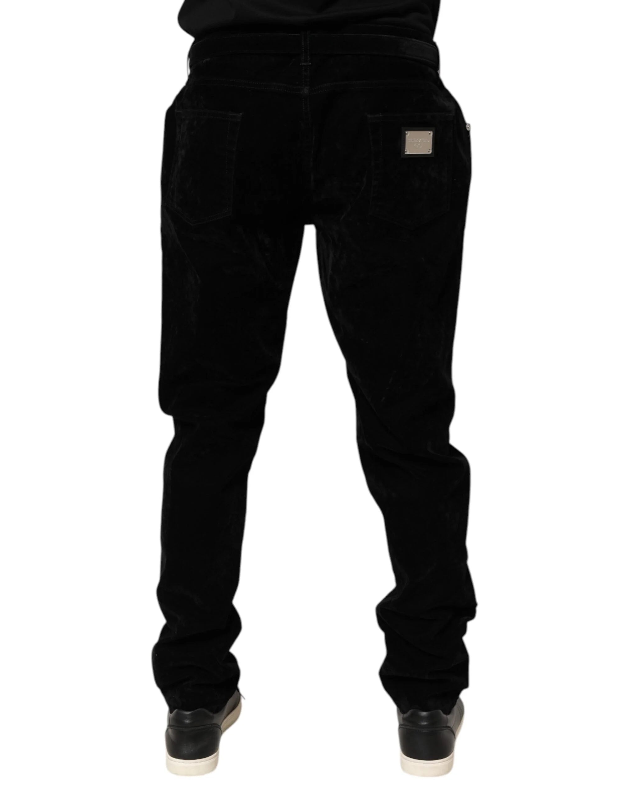 Dolce & Gabbana Black Cotton Slim Fit Denim Trouser Jeans - IT60 | 3XL