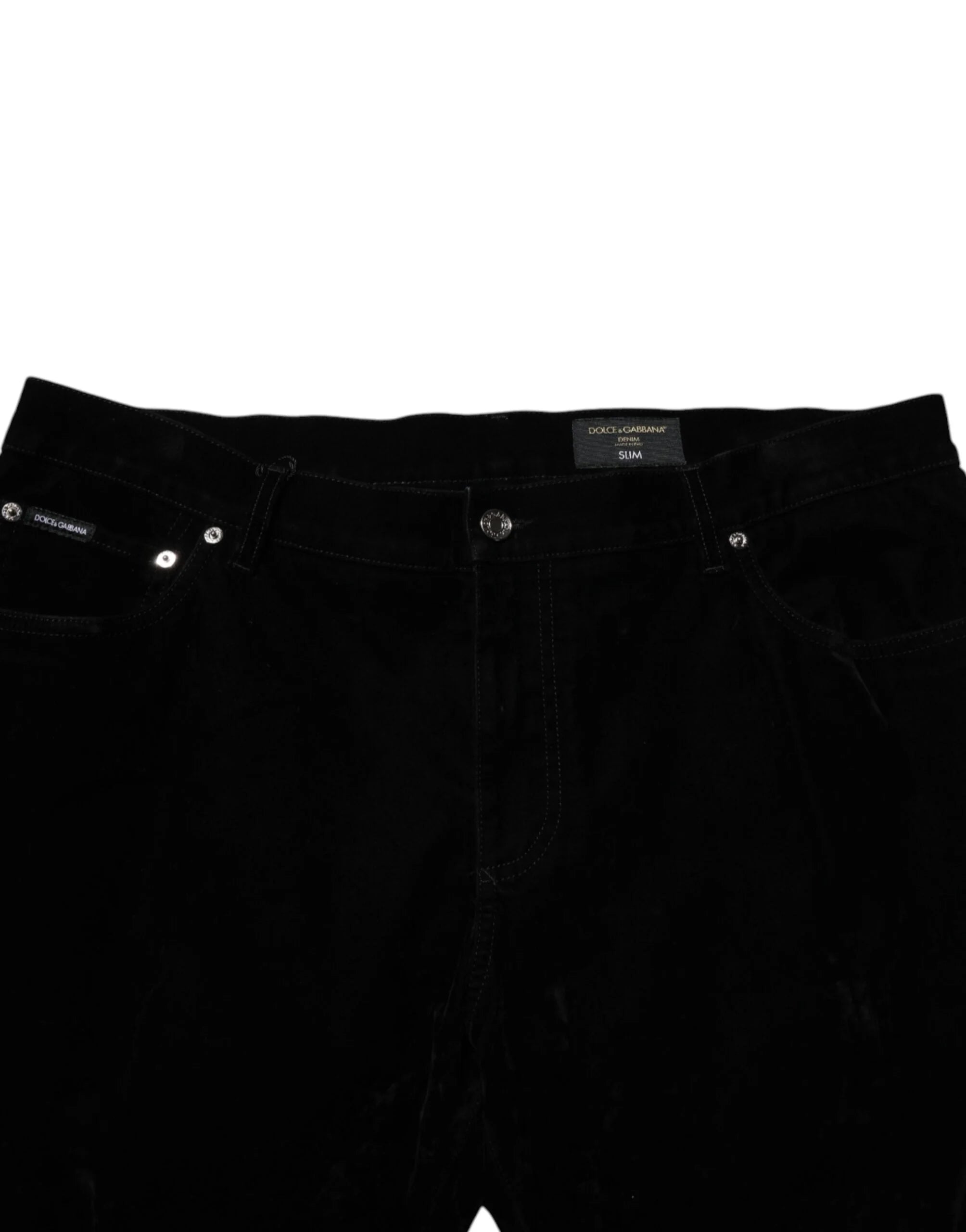 Dolce & Gabbana Black Cotton Slim Fit Denim Trouser Jeans - IT60 | 3XL