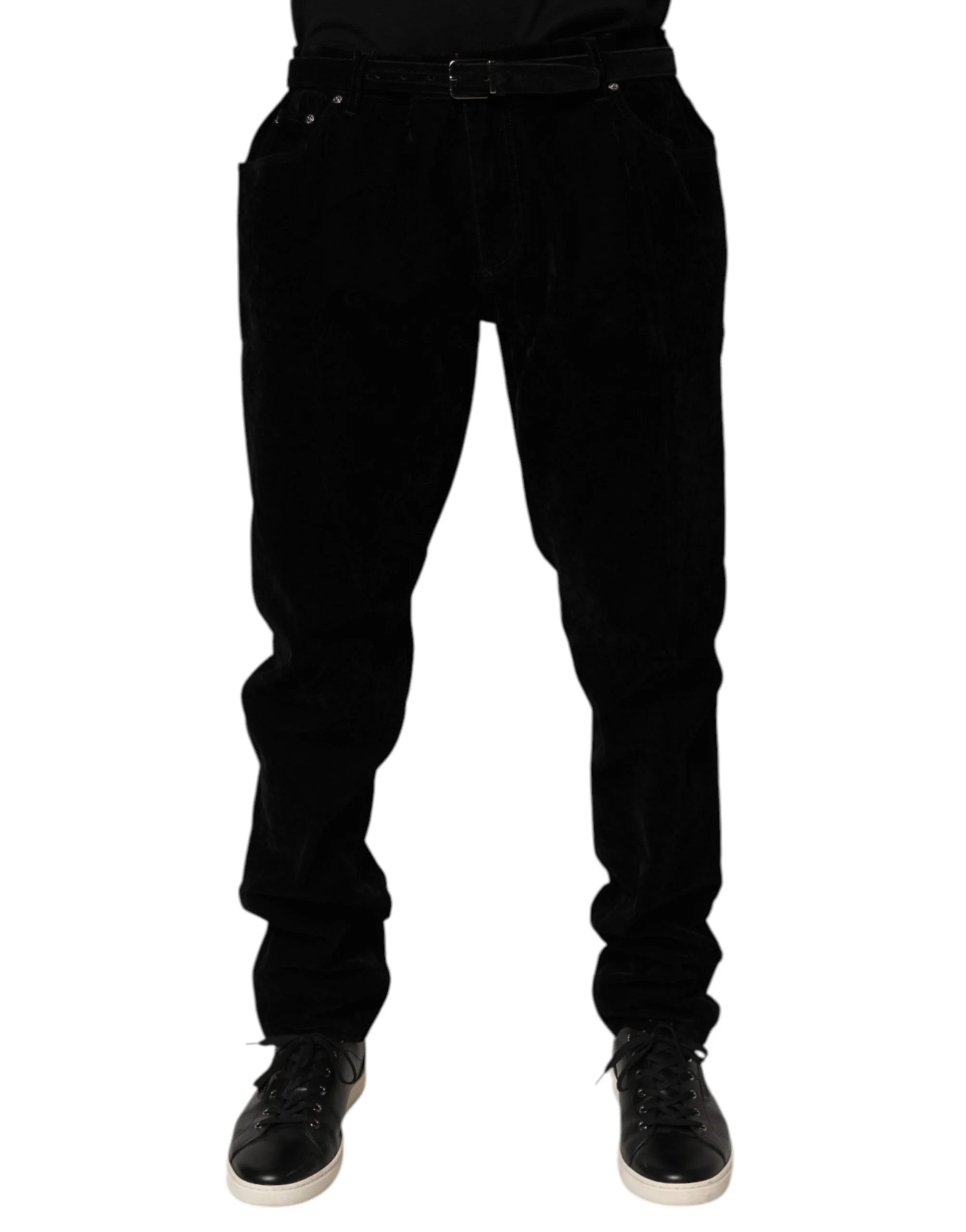 Dolce & Gabbana Black Cotton Slim Fit Denim Trouser Jeans - IT60 | 3XL
