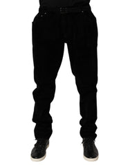 Dolce & Gabbana Black Cotton Slim Fit Denim Trouser Jeans - IT60 | 3XL