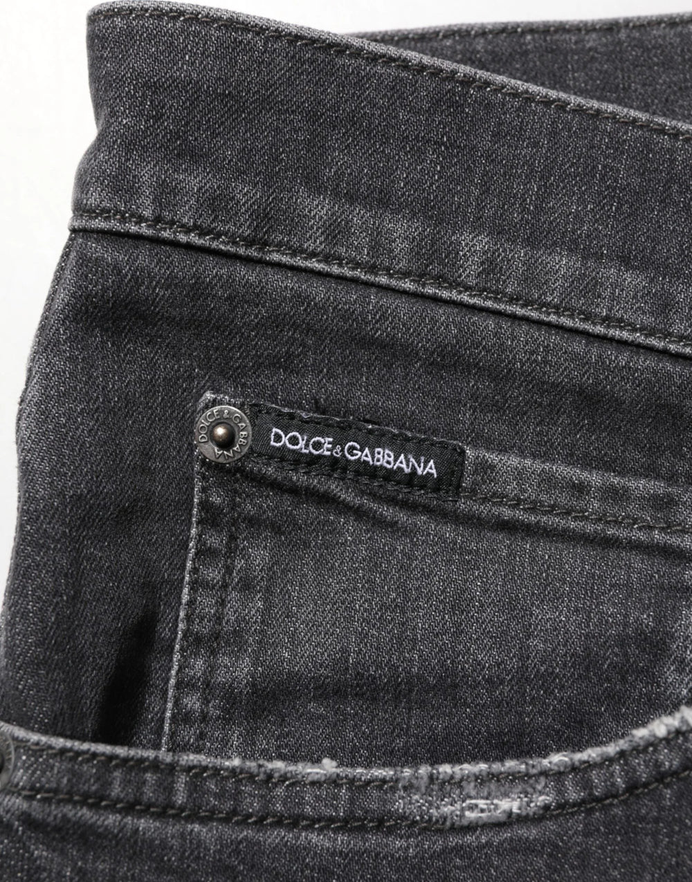 Dolce & Gabbana Black Cotton Slim Fit Distressed Ripped Logo Jeans - IT56 | XXL - Jeans