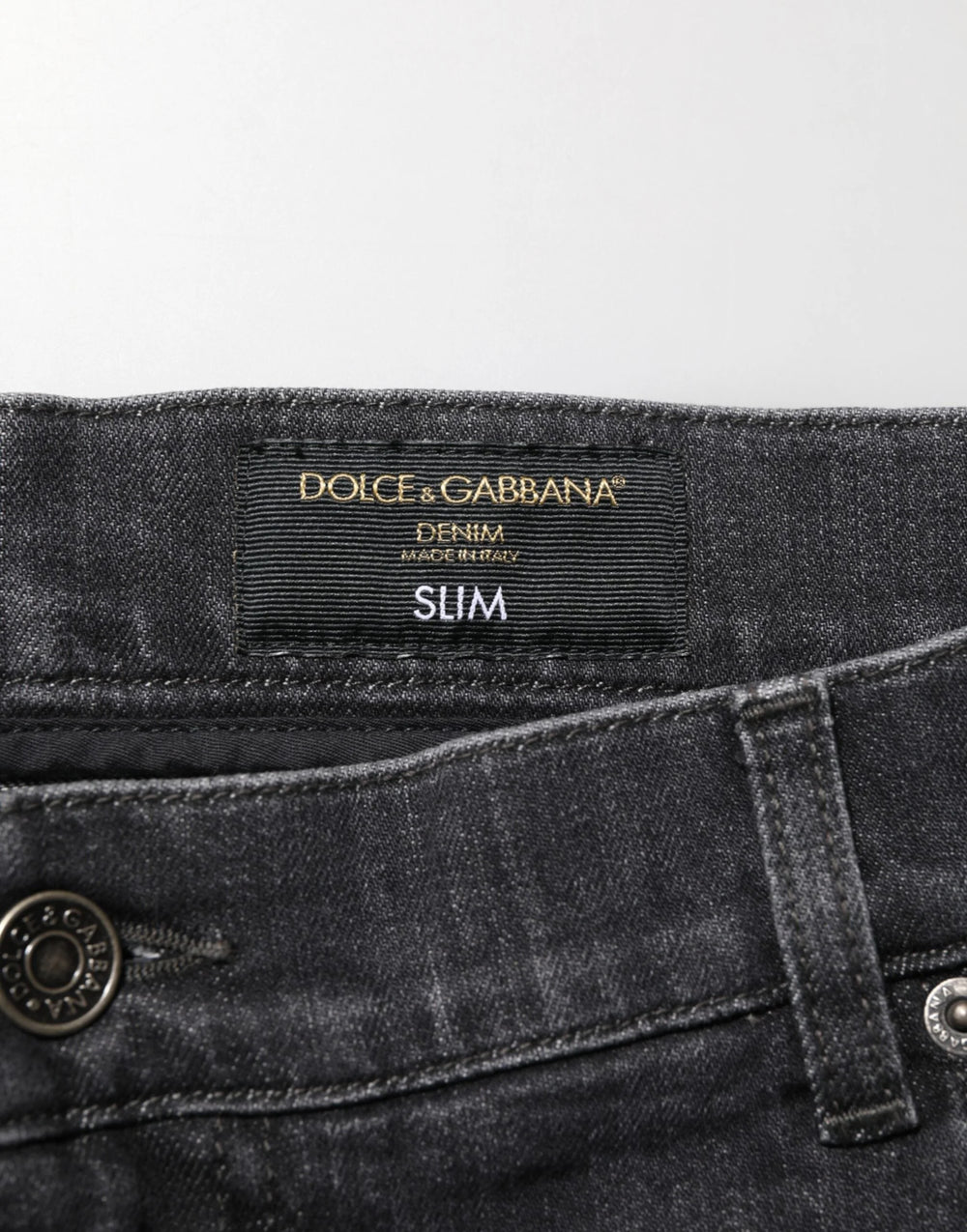 Dolce & Gabbana Black Cotton Slim Fit Distressed Ripped Logo Jeans - IT56 | XXL - Jeans