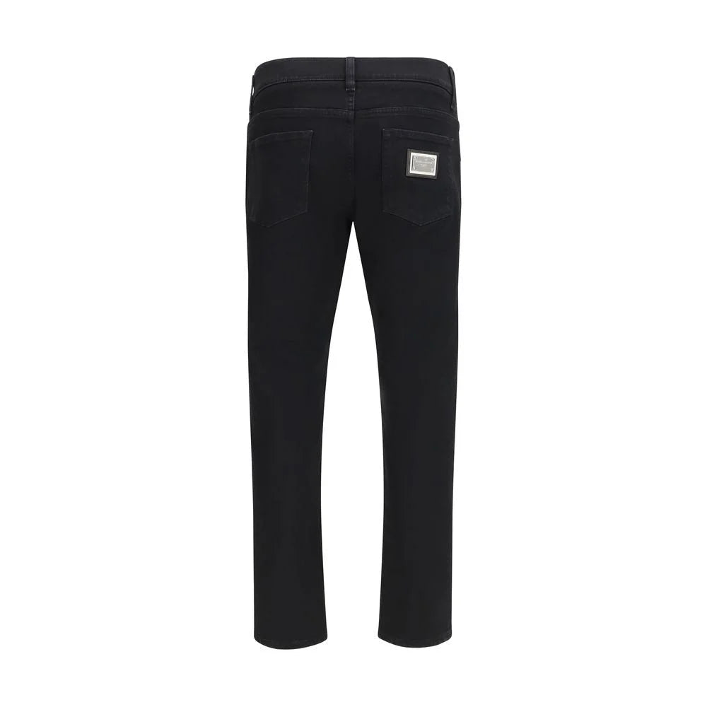 Dolce & Gabbana Black Cotton Slim Fit Jeans - IT48 | M