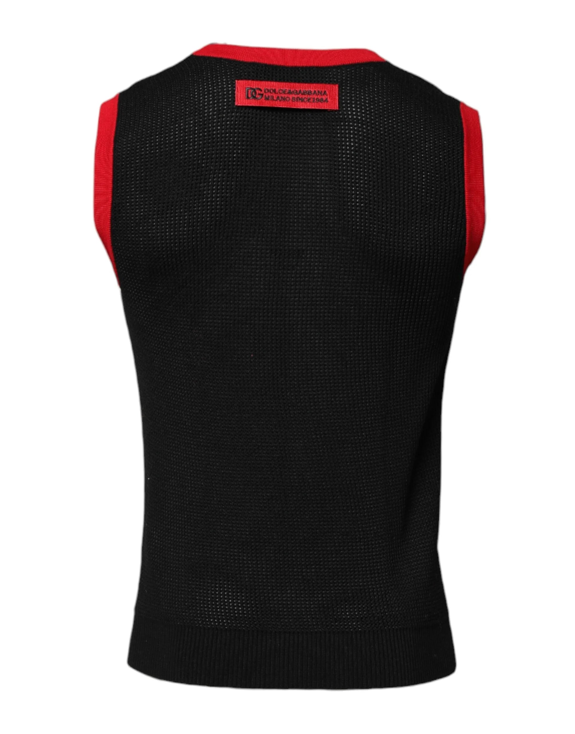 Dolce & Gabbana Black Cotton Slim Fit Round Neck T-shirt - IT48 | M - Tank Tops