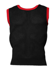 Dolce & Gabbana Black Cotton Slim Fit Round Neck T-shirt - IT48 | M - Tank Tops