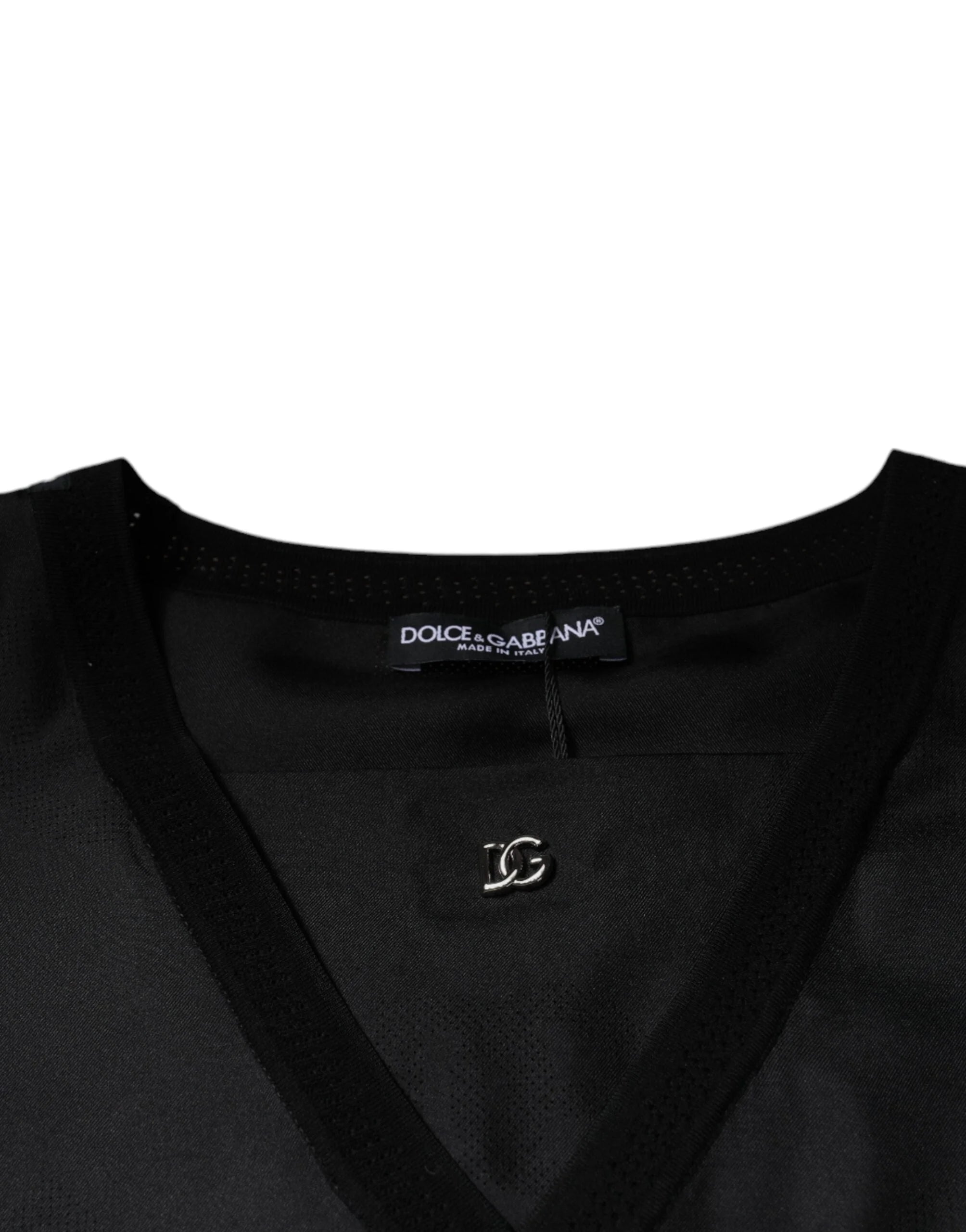 Dolce & Gabbana Black Cotton Square Neck Short Sleeve T-shirt - IT50 | L - T-Shirts