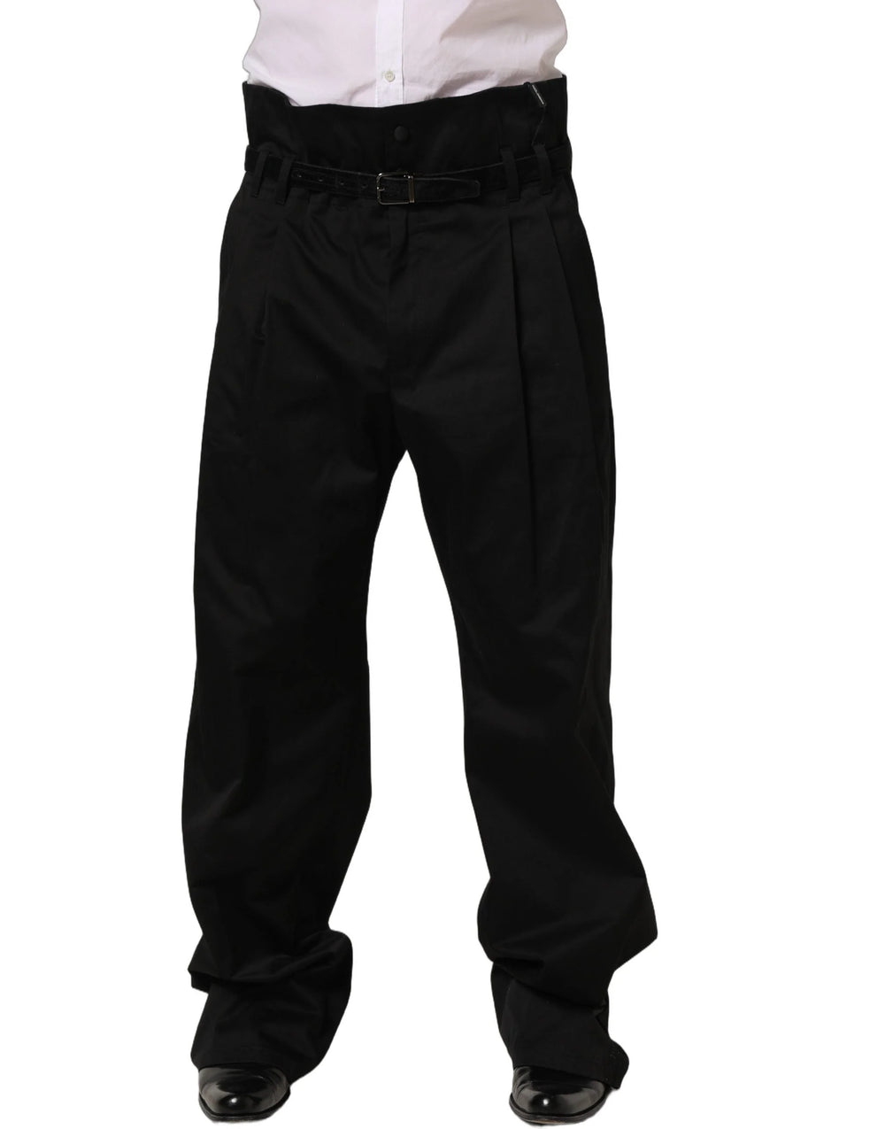 Dolce & Gabbana Black Cotton Straight Leg DressTrouser Pants - IT54 | XL