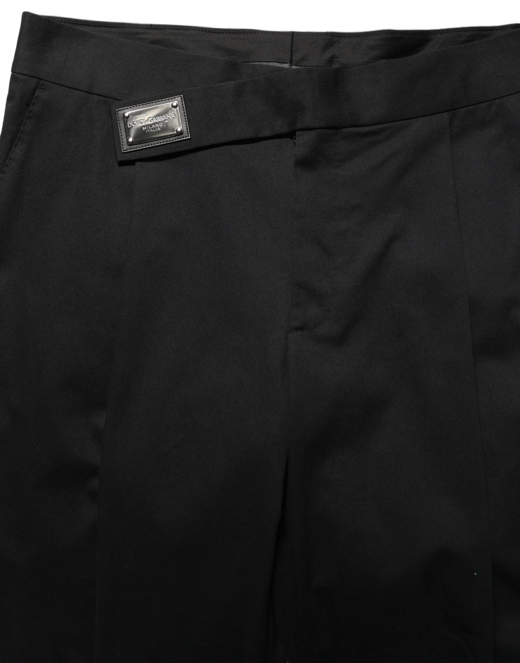 Dolce & Gabbana Black Cotton Straight Leg DressTrouser Pants - IT54 | XL