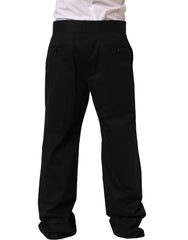 Dolce & Gabbana Black Cotton Straight Leg DressTrouser Pants - IT54 | XL