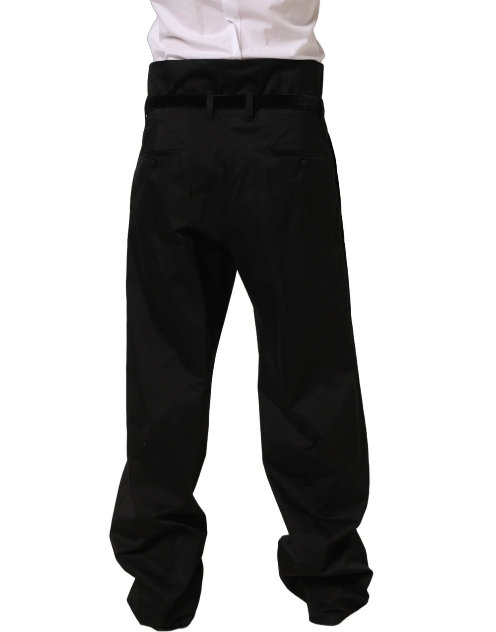 Dolce & Gabbana Black Cotton Straight Leg DressTrouser Pants - IT54 | XL