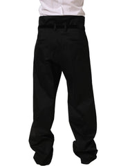 Dolce & Gabbana Black Cotton Straight Leg DressTrouser Pants - IT54 | XL