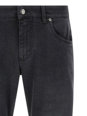 Dolce & Gabbana Black Cotton Straight-Leg Jeans