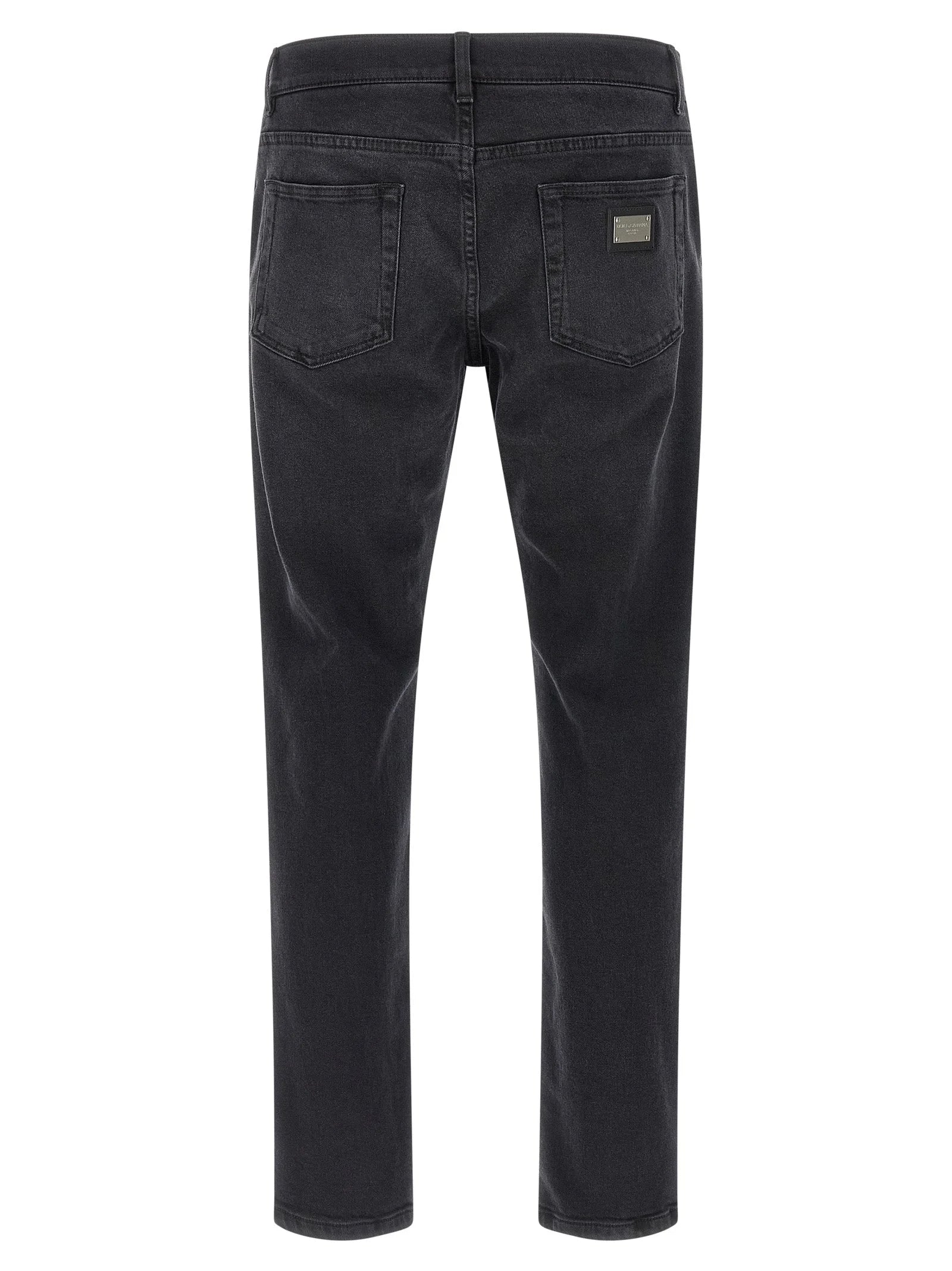 Dolce & Gabbana Black Cotton Straight-Leg Jeans
