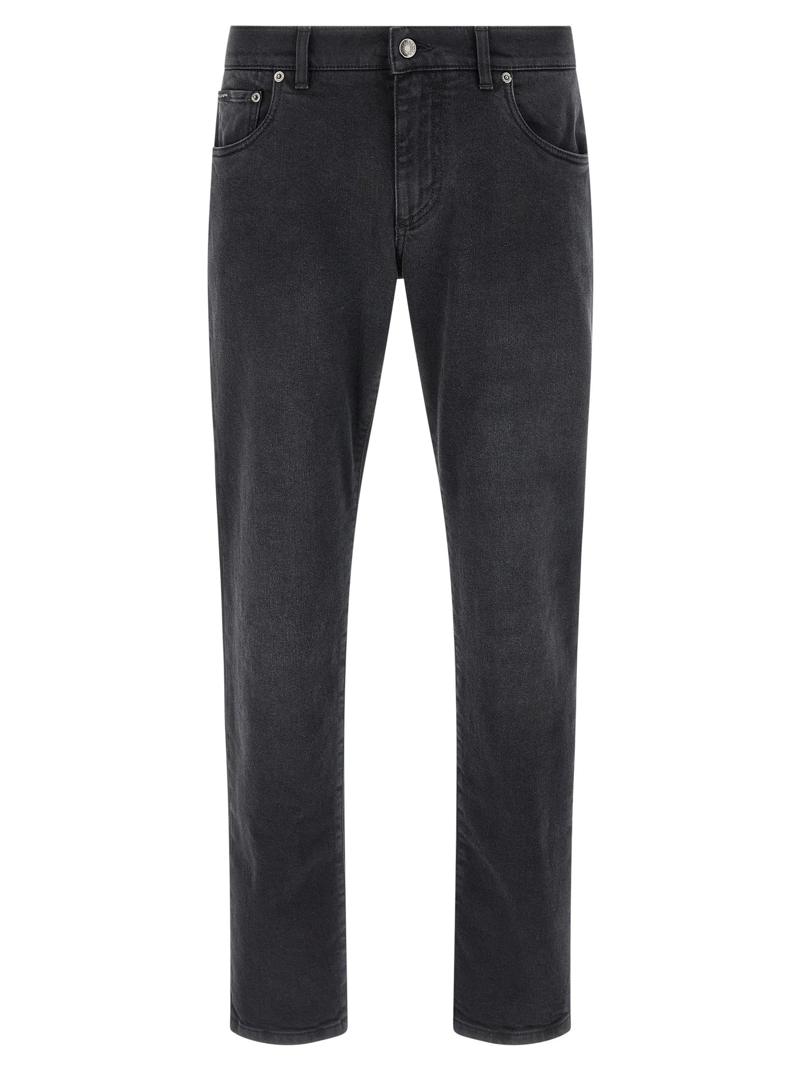 Dolce & Gabbana Black Cotton Straight-Leg Jeans