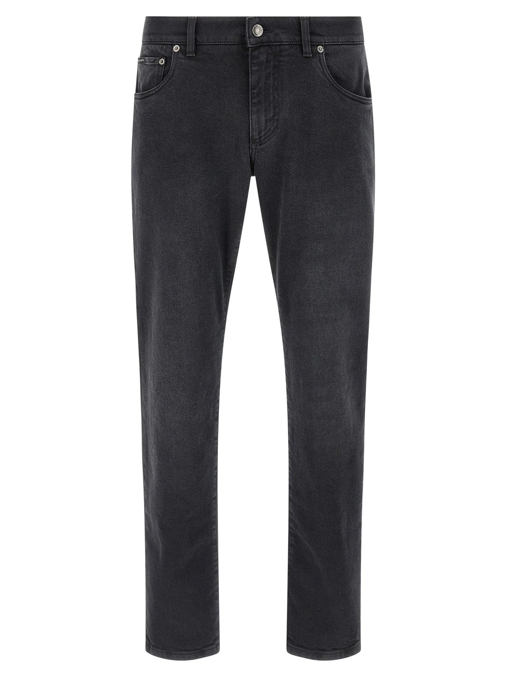Dolce & Gabbana Black Cotton Straight-Leg Jeans