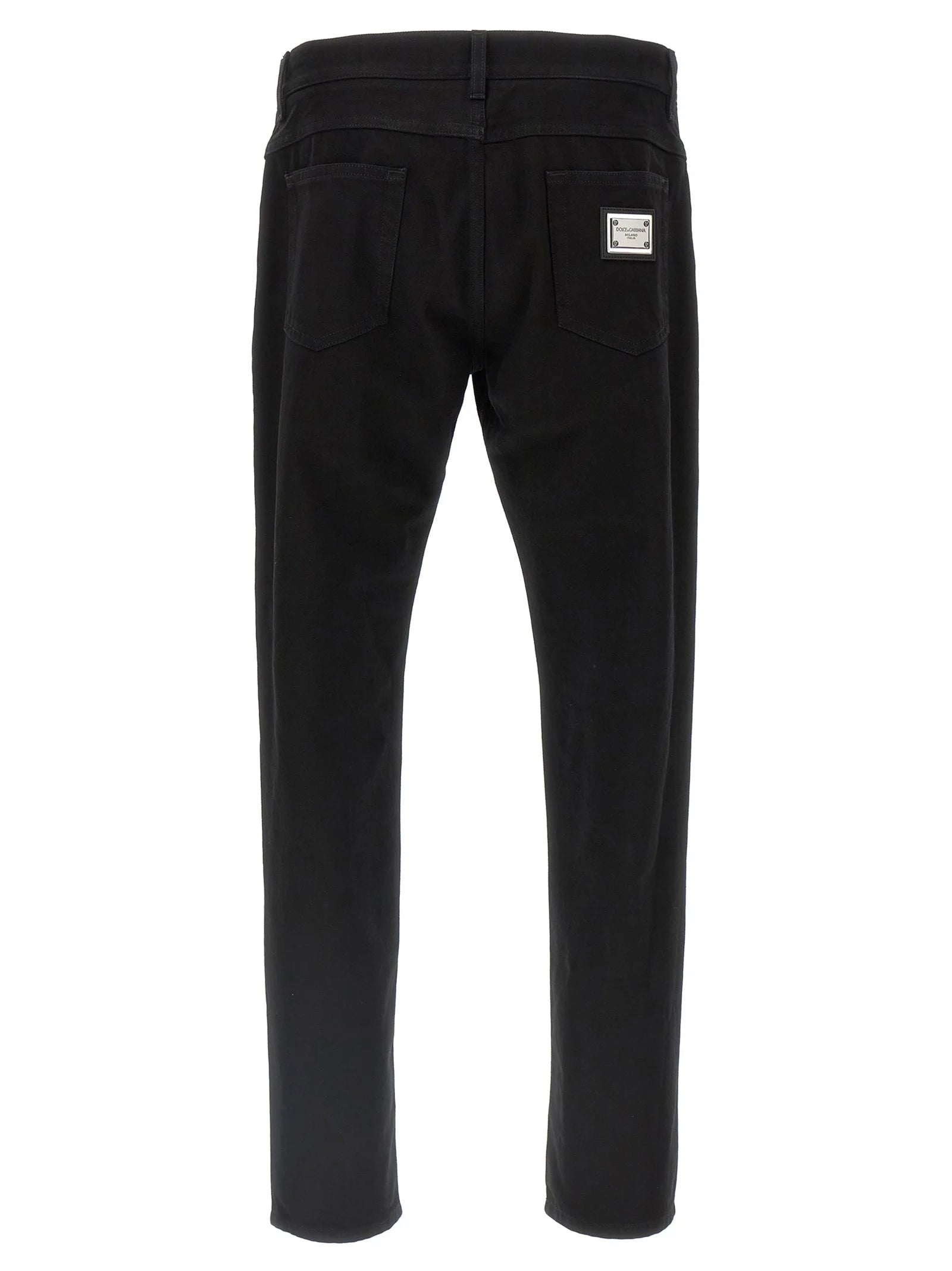 Dolce & Gabbana Black Cotton Straight-Leg Jeans - IT58 | 4XL