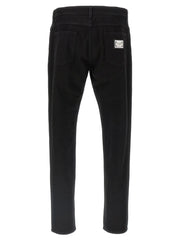 Dolce & Gabbana Black Cotton Straight-Leg Jeans - IT58 | 4XL