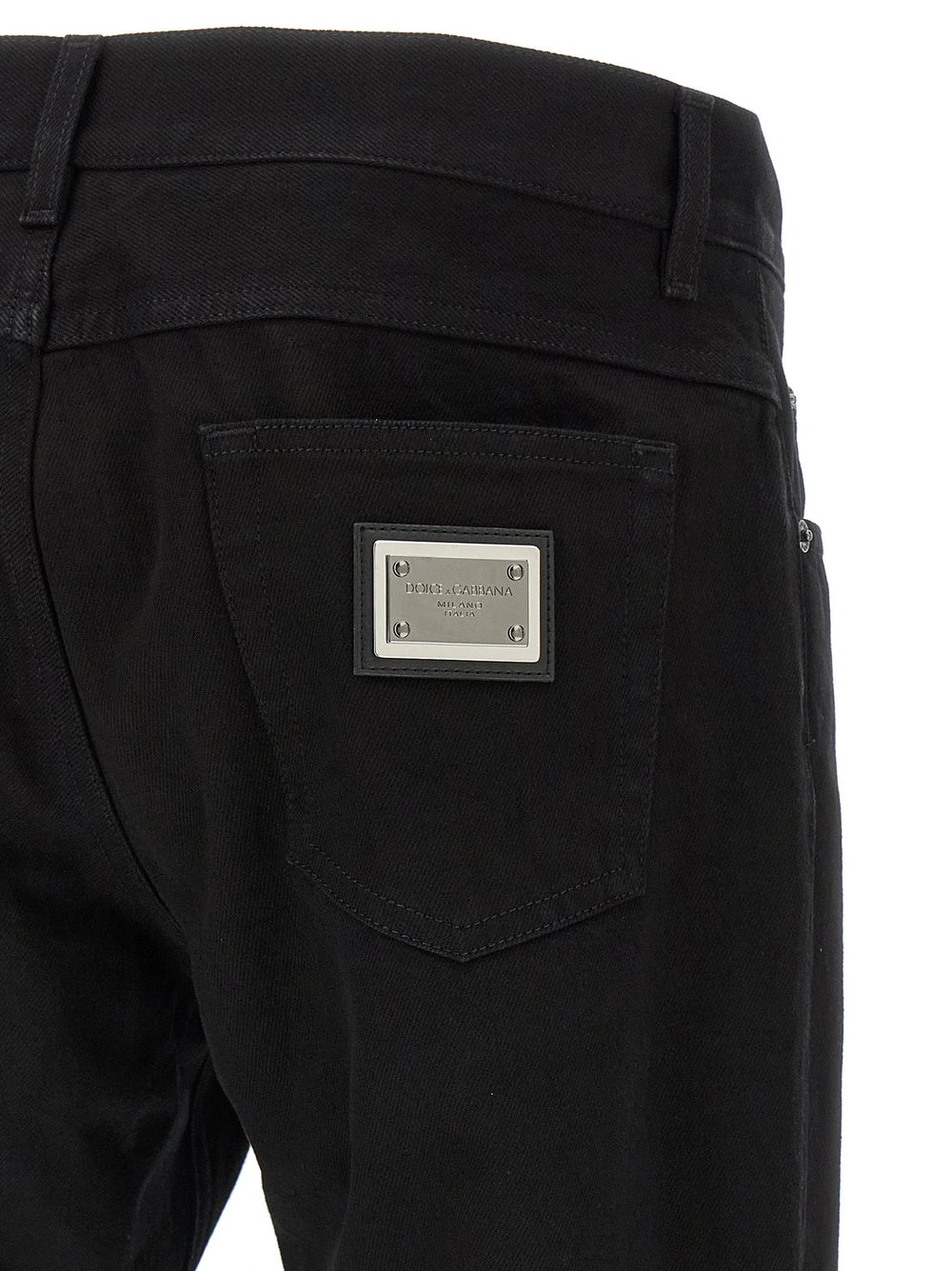 Dolce & Gabbana Black Cotton Straight-Leg Jeans - IT58 | 4XL