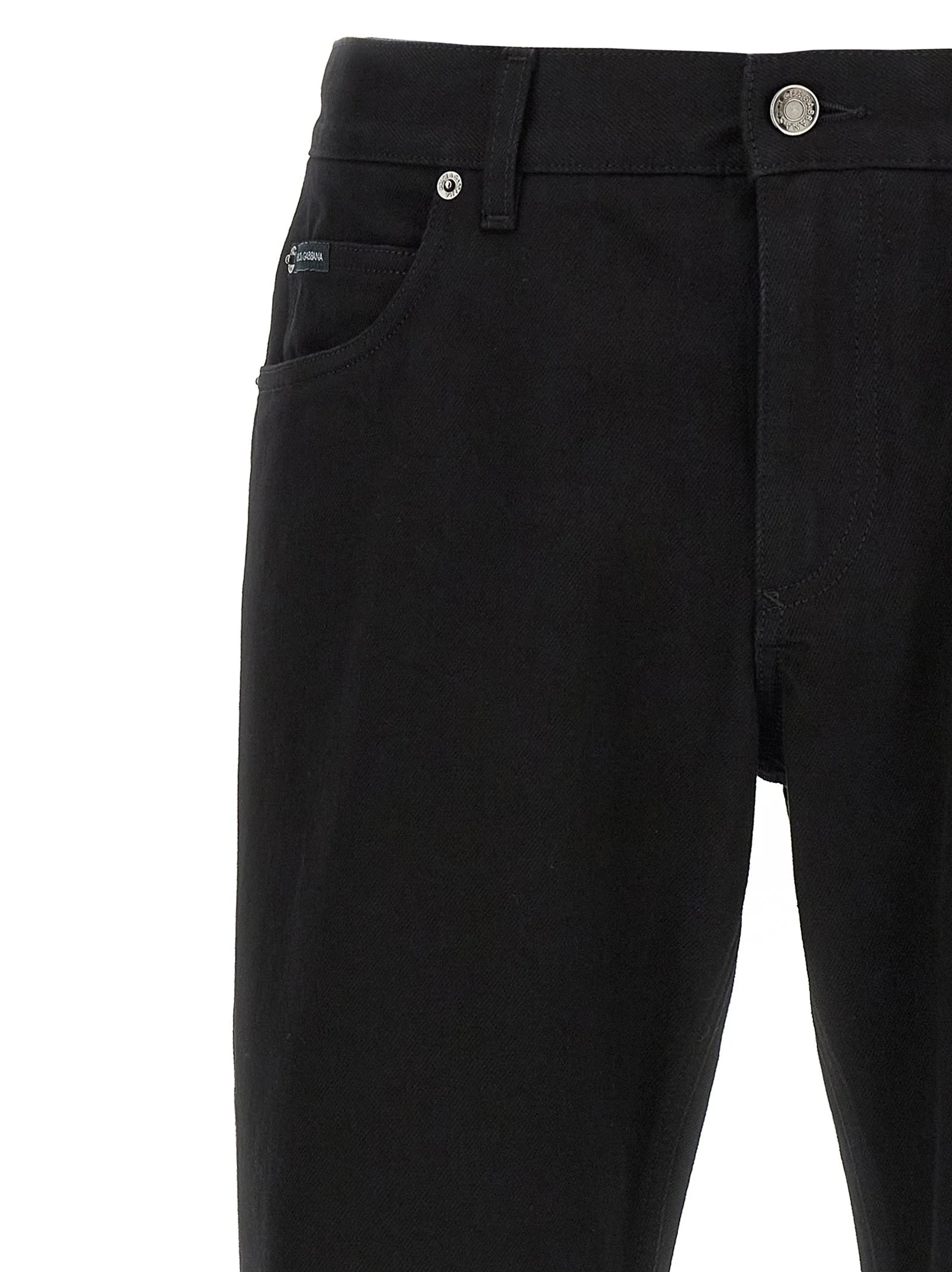 Dolce & Gabbana Black Cotton Straight-Leg Jeans - IT58 | 4XL