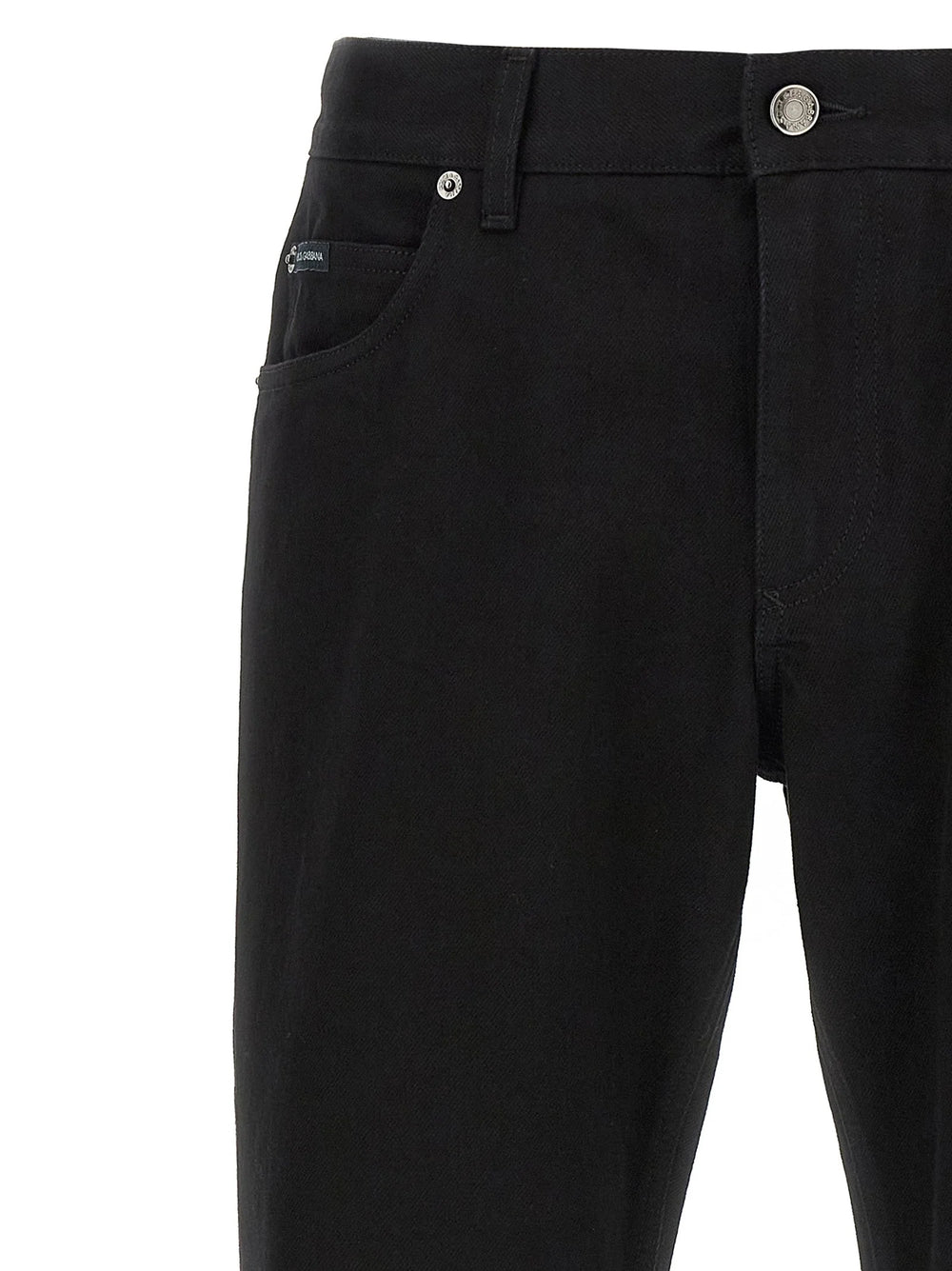 Dolce & Gabbana Black Cotton Straight-Leg Jeans - IT58 | 4XL