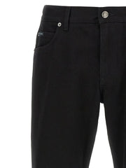 Dolce & Gabbana Black Cotton Straight-Leg Jeans - IT58 | 4XL