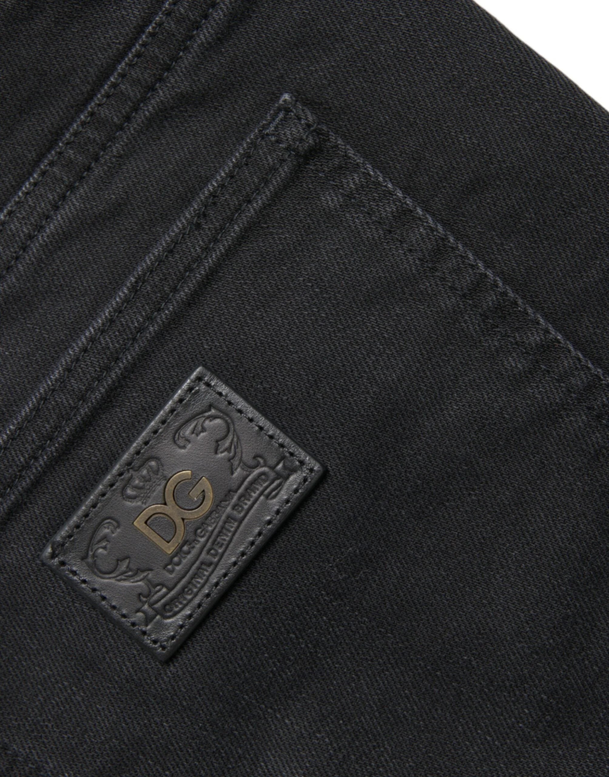 Dolce & Gabbana Black Cotton Stretch Bermuda Denim Shorts - IT58 | XXL - Bermudas