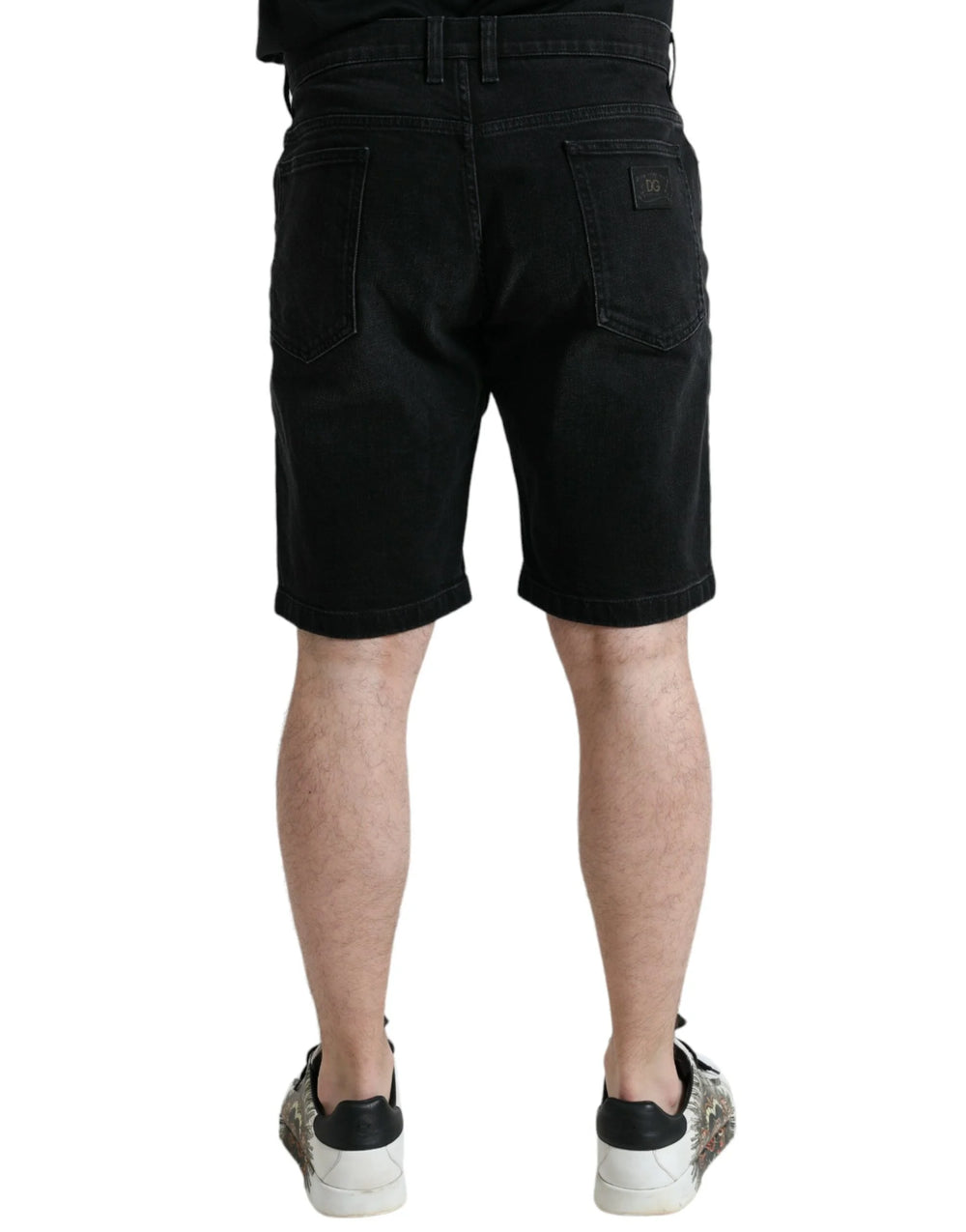 Dolce & Gabbana Black Cotton Stretch Bermuda Denim Shorts - IT58 | XXL - Bermudas