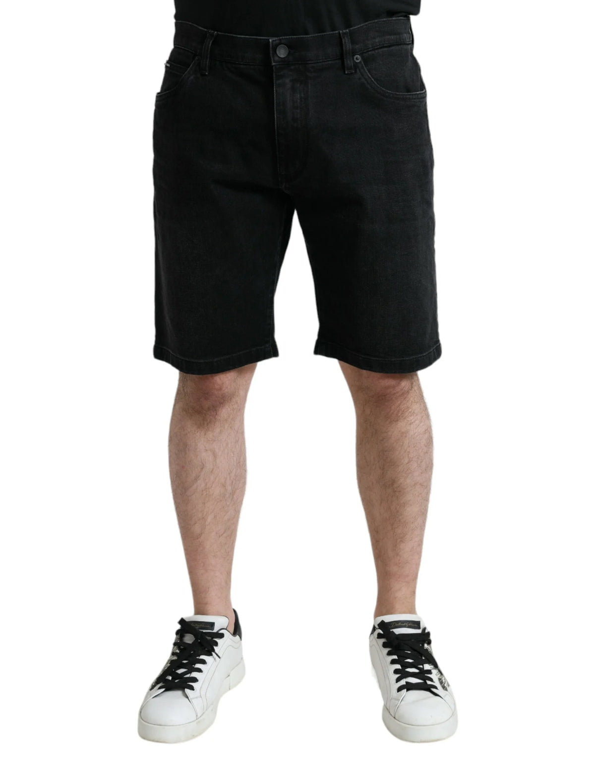 Dolce & Gabbana Black Cotton Stretch Bermuda Denim Shorts - IT58 | XXL - Bermudas