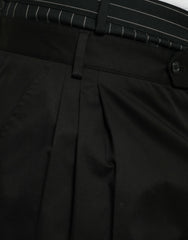 Dolce & Gabbana Black Cotton Stretch Cargo Bermuda Shorts - Bermudas