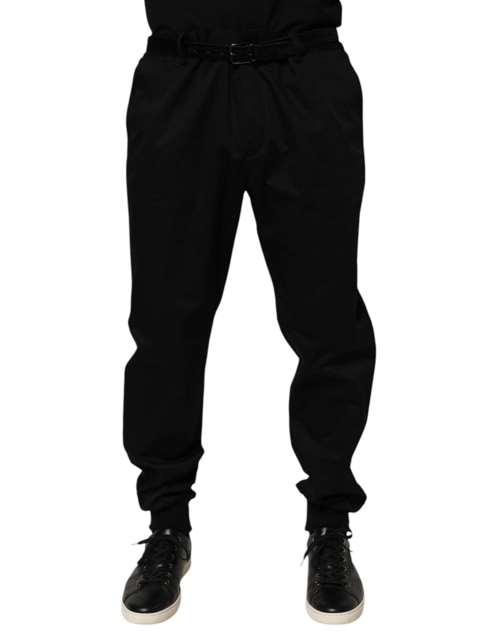 Dolce & Gabbana Black Cotton Stretch Casual Trouser Pants - IT58 | XXL - Trousers