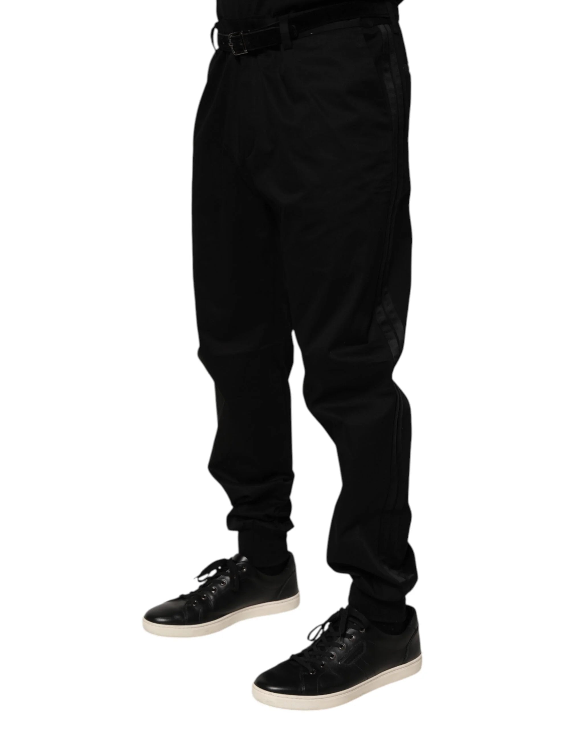 Dolce & Gabbana Black Cotton Stretch Casual Trouser Pants - IT58 | XXL