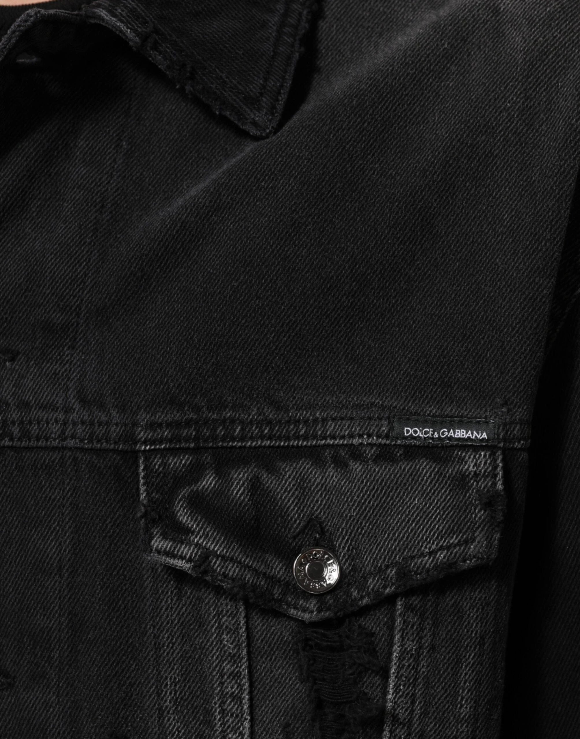 Dolce & Gabbana Black Cotton Stretch Denim Blouson Jacket - IT50 | L